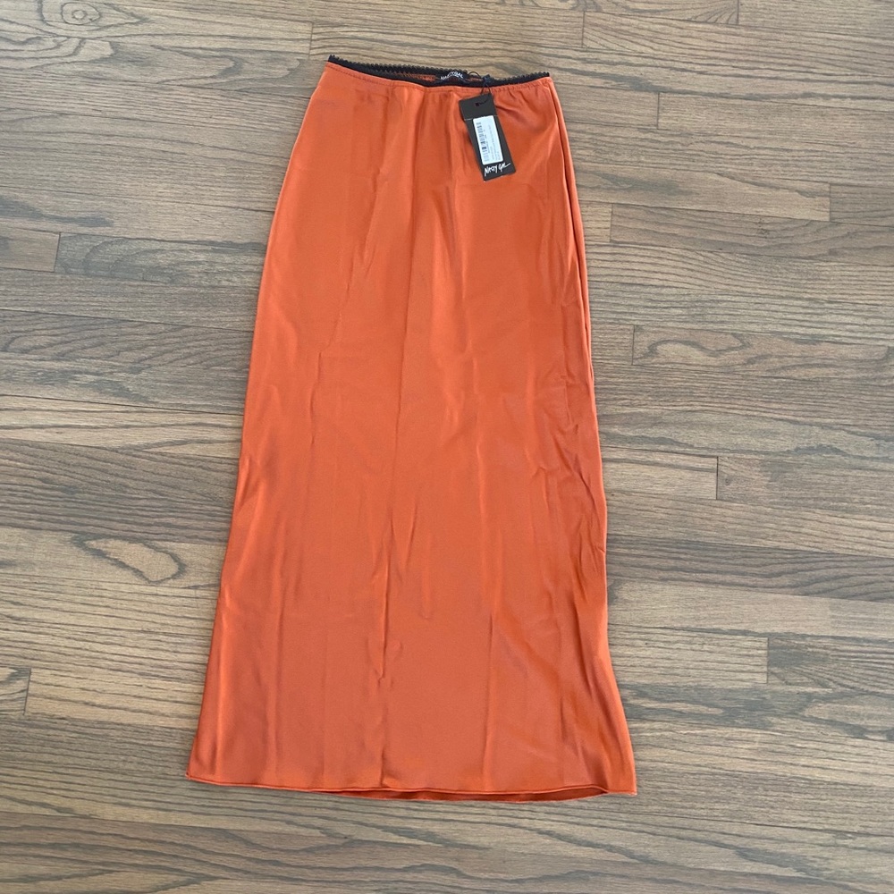 Nasty gal satin midi skirt